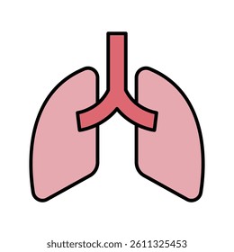 lungs sign symbol vector glyph color icon