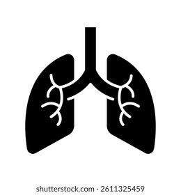 lungs sign symbol vector glyph color icon