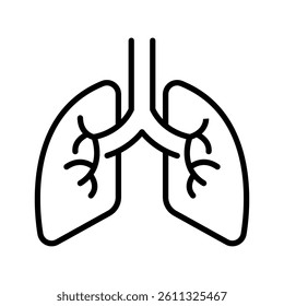 lungs sign symbol vector glyph color icon