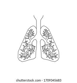 Lungs sign. thin lines. Pneumonia