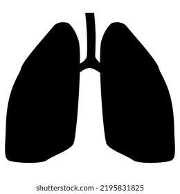 Lungs Silhouette Isolated On White Vector Stock Vector (Royalty Free ...