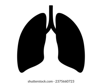 Lungs silhouette vector art white background