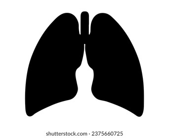 Lungs silhouette vector art white background