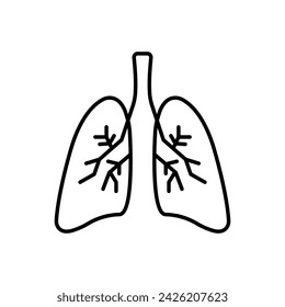 Lungs Simple Flat Vector Icon