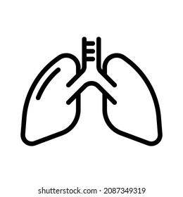 lungs, simple icon design, best used for banner, flayer, or web application. Editable stroke with EPS 10 file format
