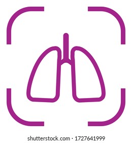 Icono simple de pulmones. Diseño plano