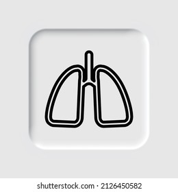 Lungen einfache Symbol. Flaches Design. Neumorphism design.ai