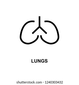 lungs simple line icon