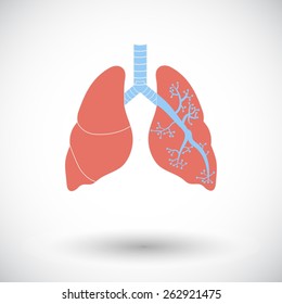 Lungs. Single flat icon on white background. Vector illustration.