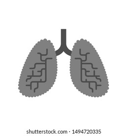 Lungs smoker. Sick internal organ. Respiratory disease.
