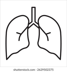 Lungs stock icon outline vector