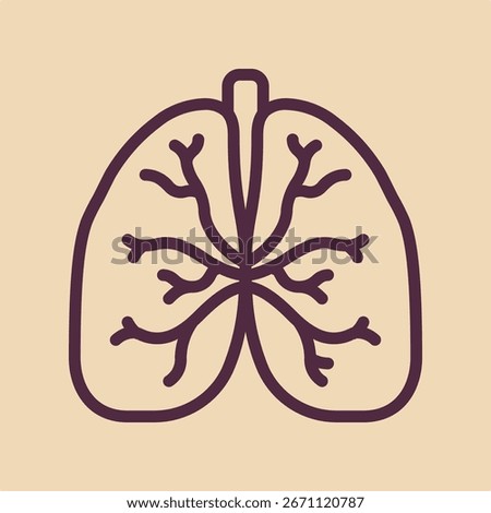 Lungs symbol artwork trendy useful vector Illustration design fascinating colorful background.eps