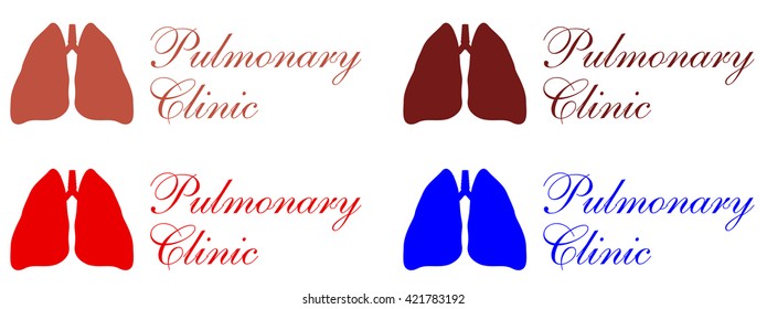 Lungs symbol, clinic label - vector illustration