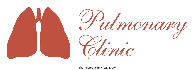 Lungs symbol, clinic label - vector illustration