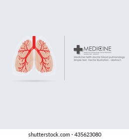 Lungs symbol, clinic label - vector illustration