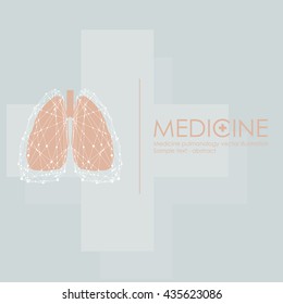 Lungs symbol, clinic label - vector illustration