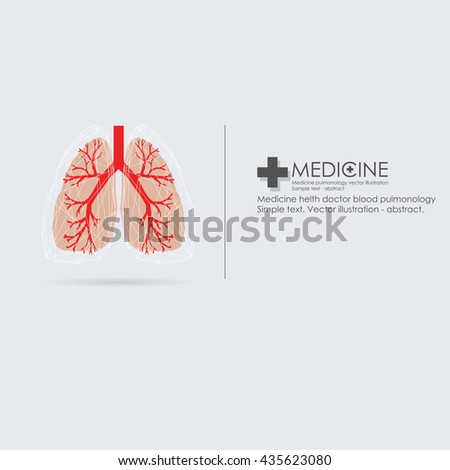 Lungs symbol, clinic label - vector illustration