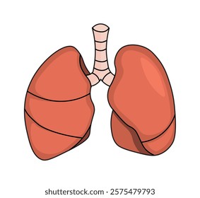 Lungs symbol. Lungs doodle in flat illustration vector