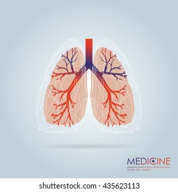 Lungs symbol,  vector illustration