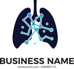 lungs tech minimalist logo design editable vector 