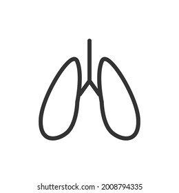 Lungs thin line icon. Symbol in trendy outline style. Premium design for web and apps. Perfect for UI.