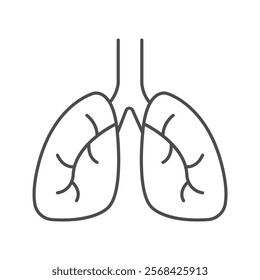 Lungs thinline icon , vector, pixel perfect, illustrator file