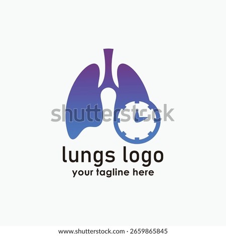 lungs and time logo design concept, health digital logos, people icon logo