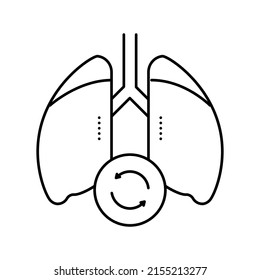 lungs transplant line icon vector. lungs transplant sign. isolated contour symbol black illustration