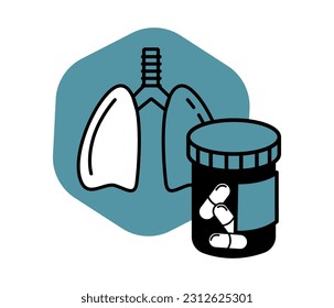 Lungs treatment and disease. health concept. lung and medicine vector design.
