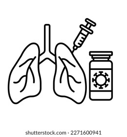 Lungs vaccination Vector Icon easily modify

