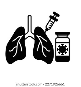 Lungs vaccination Vector Icon easily modify

