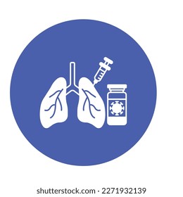 Lungs vaccination Vector Icon easily modify

