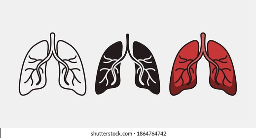 pulmones. arte vectorial moderno y sencillo