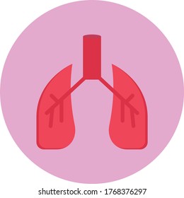 lungs vector flat color icon