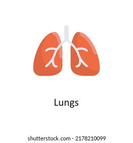 Lungs vector flat Icon Design illustration. Medical Symbol on White background EPS 10 File