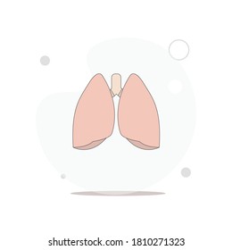 ilustración plana del vector pulmonar en blanco