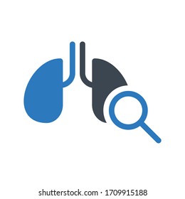 lungs vector glyph color icon 