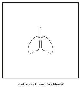 Lungs Vector Icon.
