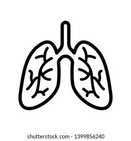 Plantilla de diseño de iconos de vectores de pulmones