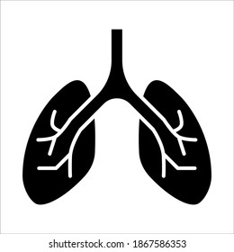 Lungs Vector Icon Design Template on white background. color editable