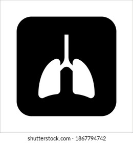 Lungs Vector Icon Design Template on white background. color editable