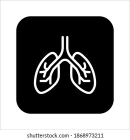 Plantilla de diseño de iconos del vector de pulmones en fondo blanco. modificable por color