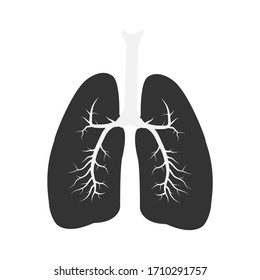 Lungs vector icon. Healthy lungs concept. Lungs with veins in a flat style. Human lungs.