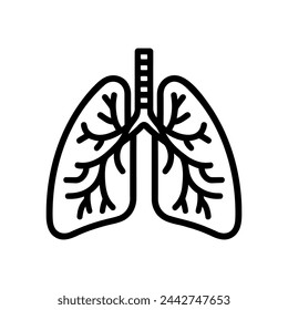 Lungs Vector Icon illustration on white background