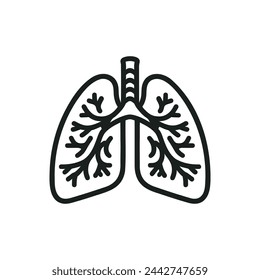 Lungs Vector Icon illustration on white background