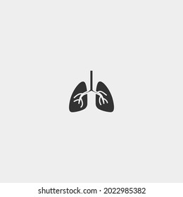 Signo de la ilustración del icono del vector de pulmones