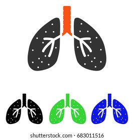 Lungs vector icon. Illustration style is a flat iconic colored symbol with different color versions.