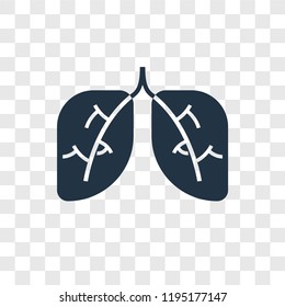 Lungs vector icon isolated on transparent background, Lungs transparency logo concept