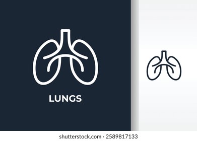 Lungs Vector, Icon Or Logo Sign Isolated Symbol Illustration