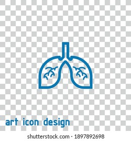 lungs vector icon on an abstract background